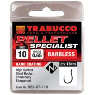 Trabucco Pellet Specialist Barbless 15db, szakáll nélküli horog