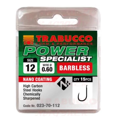 Trabucco Power Specialist szakáll nélküli horog 15 db
