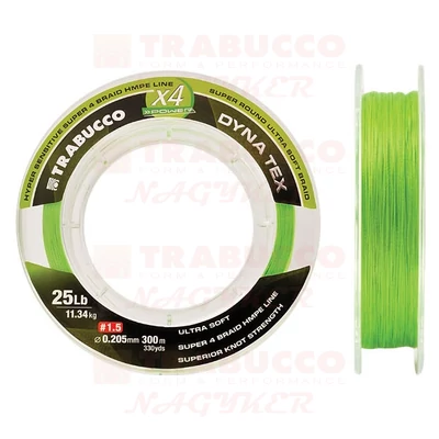 Trabucco Dyna-Tex 4X Power lime sárga fonott zsinór