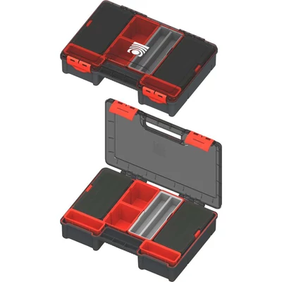Trabucco Flexistak Tackle & Feeder Box 35*25*8cm, szerelékes doboz