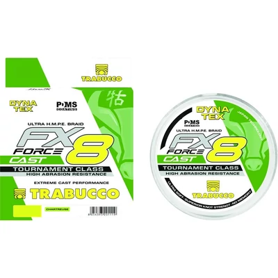 Trabucco DynaTex FX8 Force Cast Chartreuse 150m, fonott zsinór